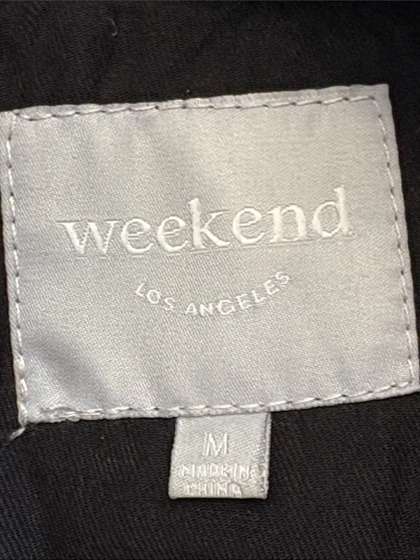 Weekend Los Angeles Medium Plaid Wool Shirt Jacket Shacket Black - Image 3