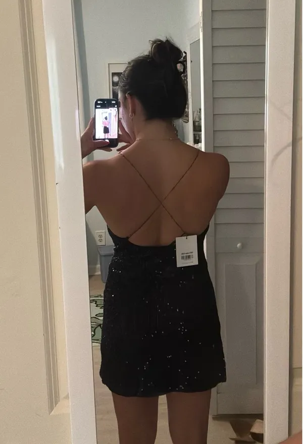 Hello Molly Black Mini cocktail Dress - Image 3