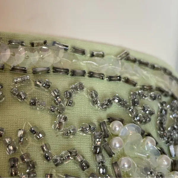 Vintage 50s Formal Dress Prom Strapless Pale Green Elegant‎ Hollywood Glamorous - Image 6