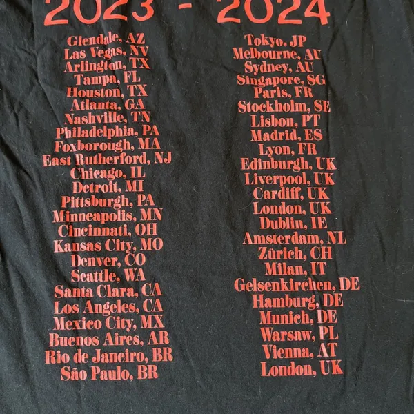 Taylor Swift Eras Tour 2023 2024 Concert T-Shirt L Black Double Sided Tee - Image 6