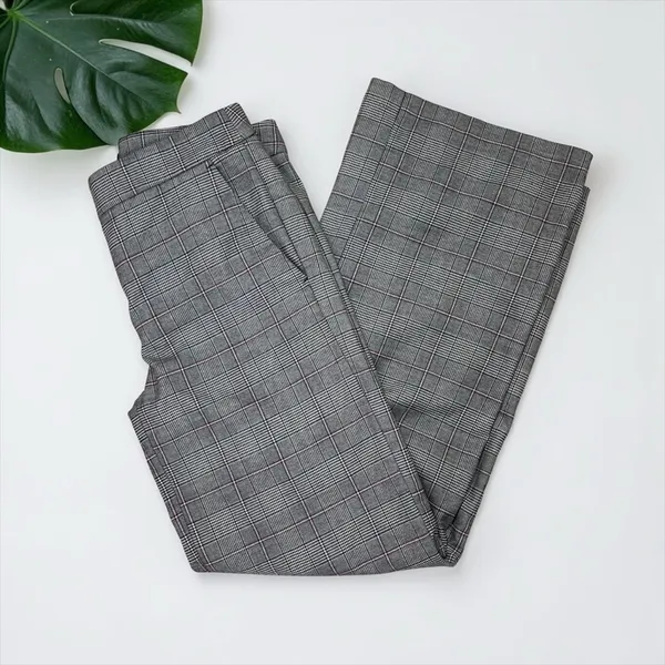 LOFT Glen Plaid Check Wide Leg Trousers - Image 4