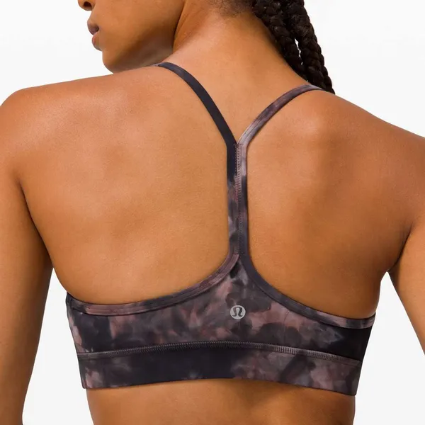 Lululemon Flow Y Bra Nulu Diamond Dye Graphite Grey Pink Pastel 8 - Image 5