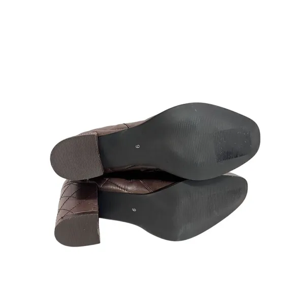 Seychelles Brown Leather Quilted Block Heel Ankle Boots Booties Size 9‎ - Image 11