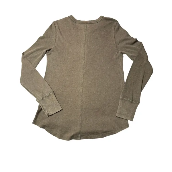Aerie Brown Ribbed Henley Long Sleeve Layering Top Size Medium - Image 5