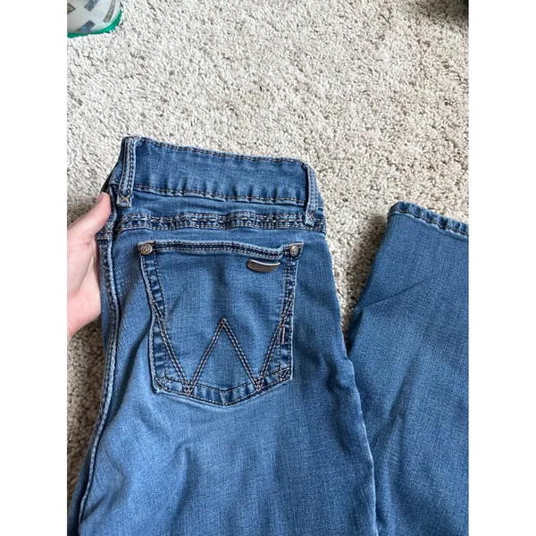 Wrangler Bootcut Jeans Medium Wash Denim Western Cowgirl Boho Pants Mid Rise - Image 4
