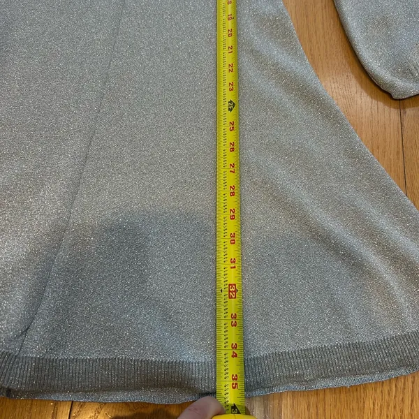NWT J.‎ Crew Lurex Twist Back SIlver Merino Wool Blend Dress Size Small - Image 13