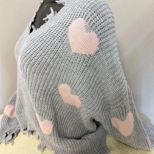 No Boundaries Juniors' Chewed Conversational Sweater - Image 3
