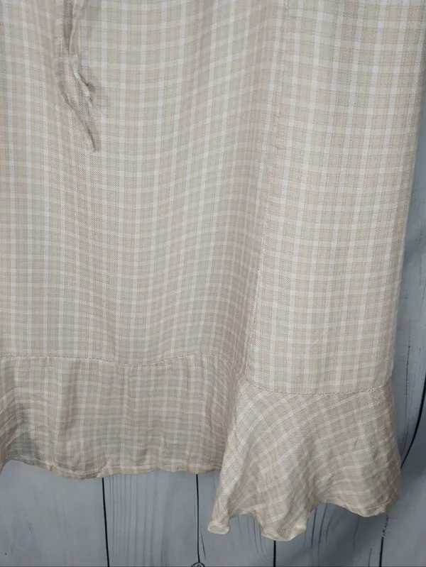 American Eagle Plaid Mini Boho Cottagecore Casual Prairie Peasant Sundress - Image 5