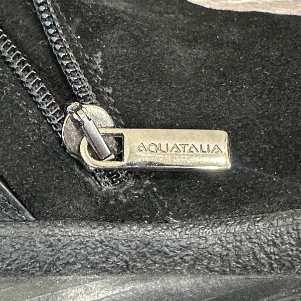 Aquatalia by Marvin K Minnow Black Suede Tall Riding Wedge Boots Square Toe 10 - Image 10