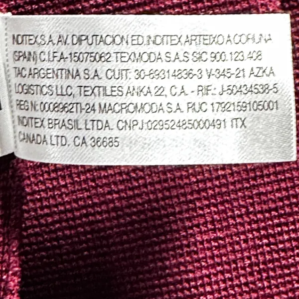 Zara Burgundy Cropped Cardigan Jacket Size S Collared Button Front - Image 6