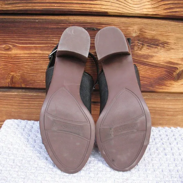 Franco Sarto Black Leather Block Heel Sandals - Image 10