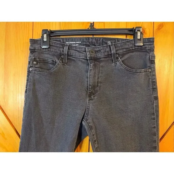 AG Adriano Goldschmied The Legging Ankle Super Skinny Black Jeans Size 28R (6495 - Image 2