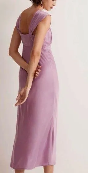 Madewell Satin Square Neck Midi Dress Lilac 10 - Image 2