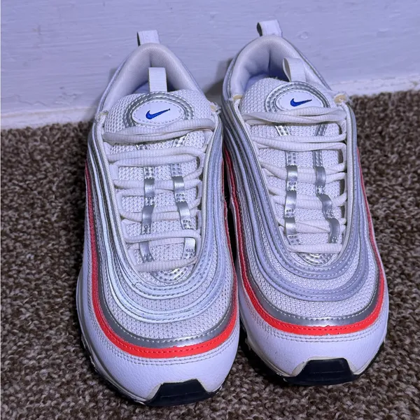 Nike Air Max 97 Essential Flash Crimson Silver Women's 7.5 CZ6087-101 White - Image 2