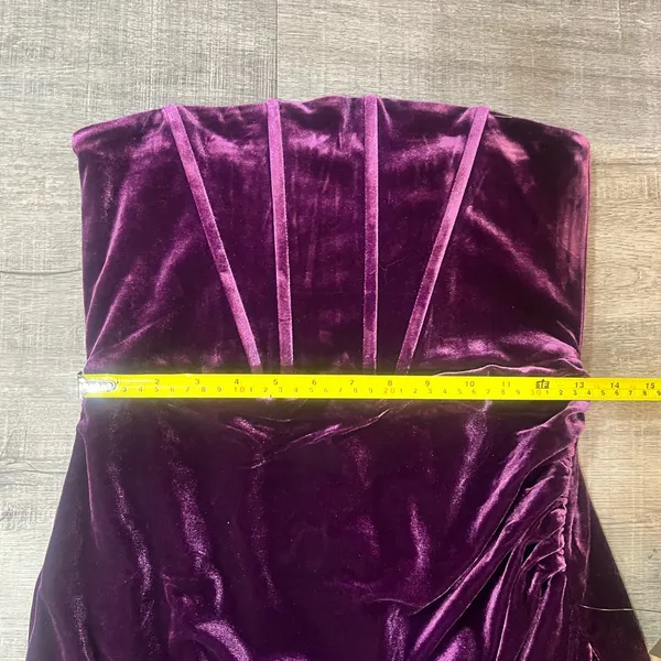 LULUS Glamorous Celebrations Dark Purple Velvet Strapless Tulip Dress - Image 8
