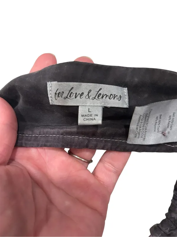 For love & Lemons Marbled charcoal grey halter bralette size Large - Image 6