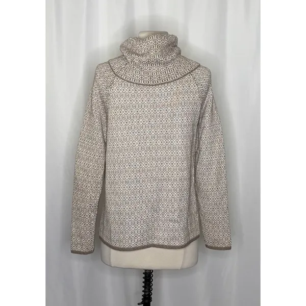 TOMMY BAHAMA Wool Blend Cowl Neck Sweater‎ Coastal Geometric Raglan Knit Small - Image 8
