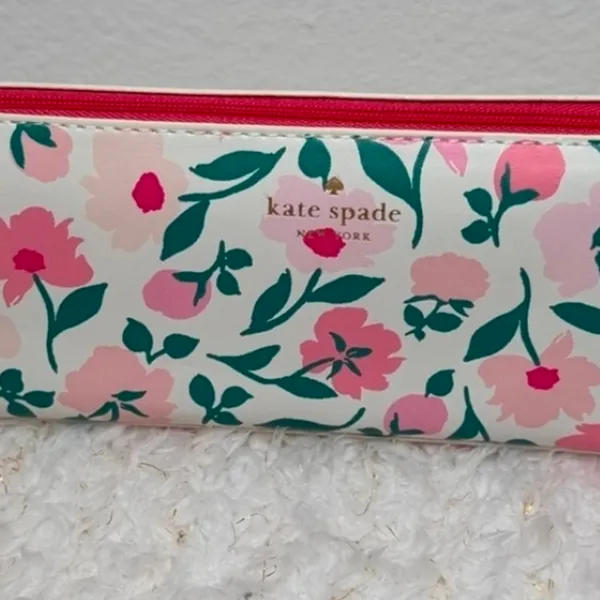 kate spade Floral Pink Green Cosmetic Pouch - Image 4