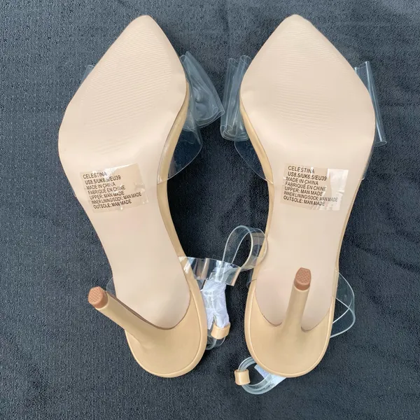✨ NIB / NWT ShoeDazzle Celestina Size 8.5 Clear Bow Crystal Sandals Heels $60.00 ✨ - Image 7