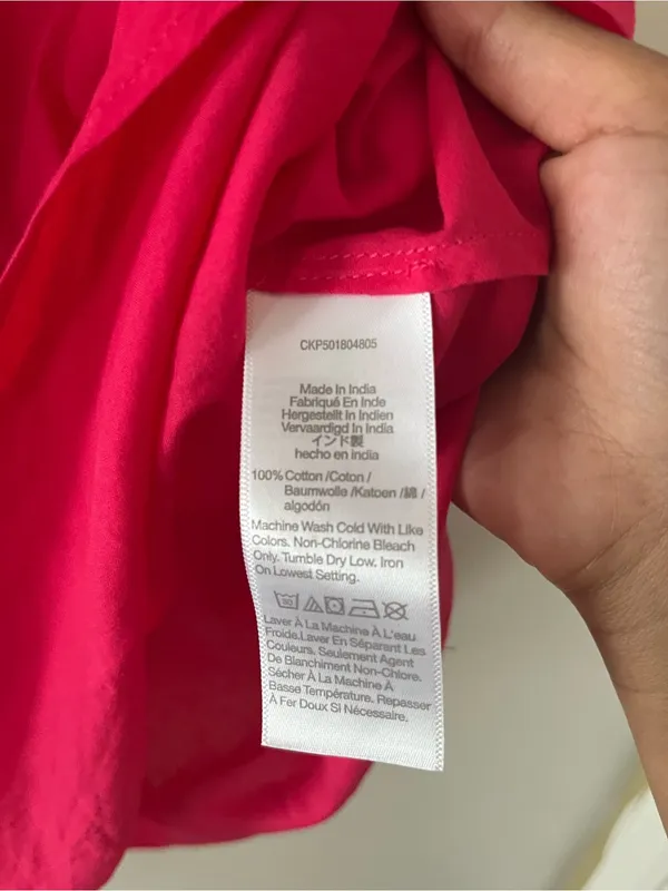 Madewell Hot Pink 100% Cotton Slip Mini Dress Medium Summer Lingerie - Image 5