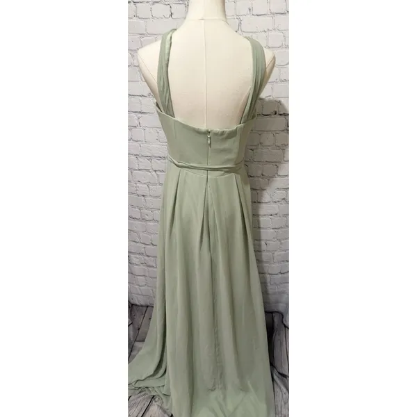 Azazie Green Sleeveless Chiffon Bridesmaid Dress, Prom, Gown, Party, Regular 8 - Image 4