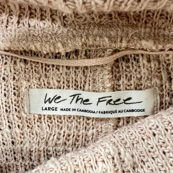 Free People We The‎ Free Tommy Turtleneck Sweater Toasted Almond Large Slouchy L - Image 4