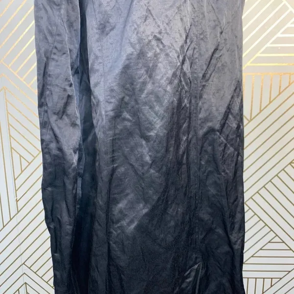 Eileen Fisher Crinkle‎ Black Sheen Overcoat Jacket - Image 9