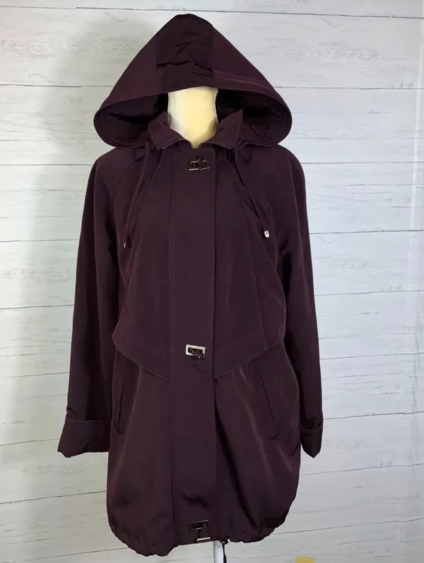 FS Limited plum purple double lined removable hooded zip toggle parka coat Small - Image 2