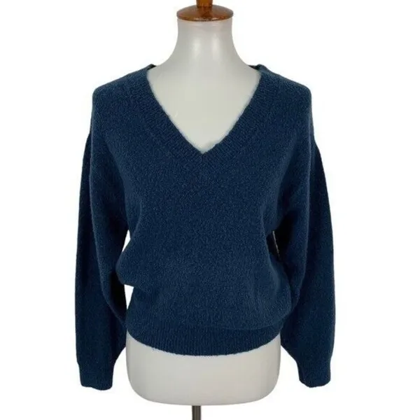 Urban Outfitters Blue V Neck Knit Sweater Soft Cozy Casual Trendy Pullover Small - Image 2