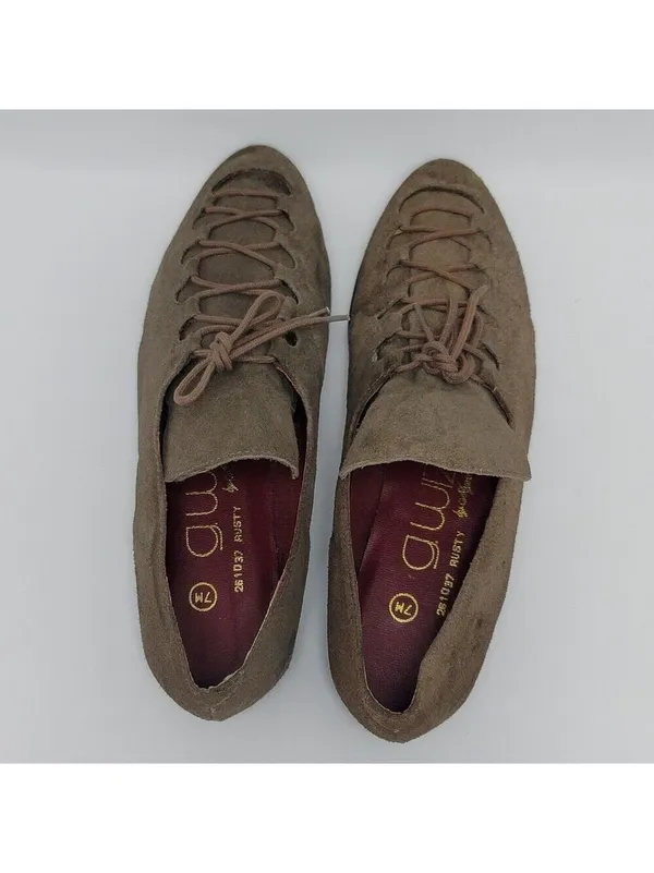 G Wiz Womens Dark Beige Rusty 261037 Suede Lace Up Solid Pump Shoes Size 7M - Image 5