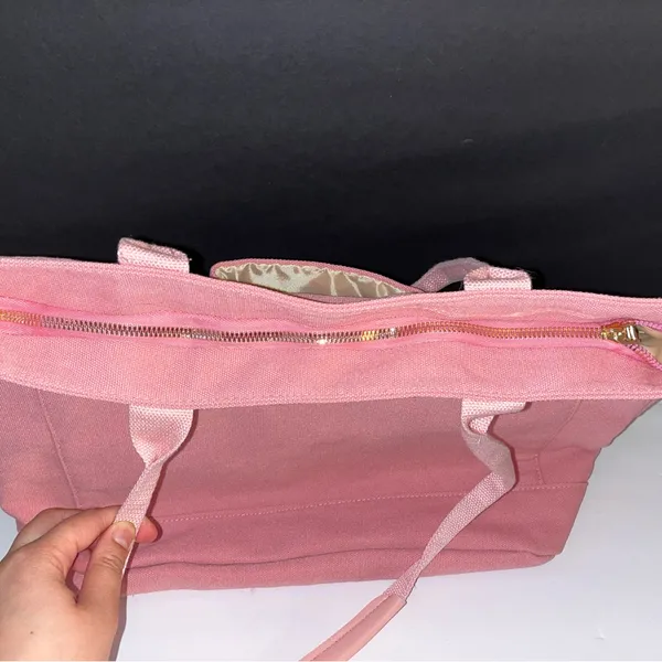 Pink Canvas Tote Bag for Women - Image 6