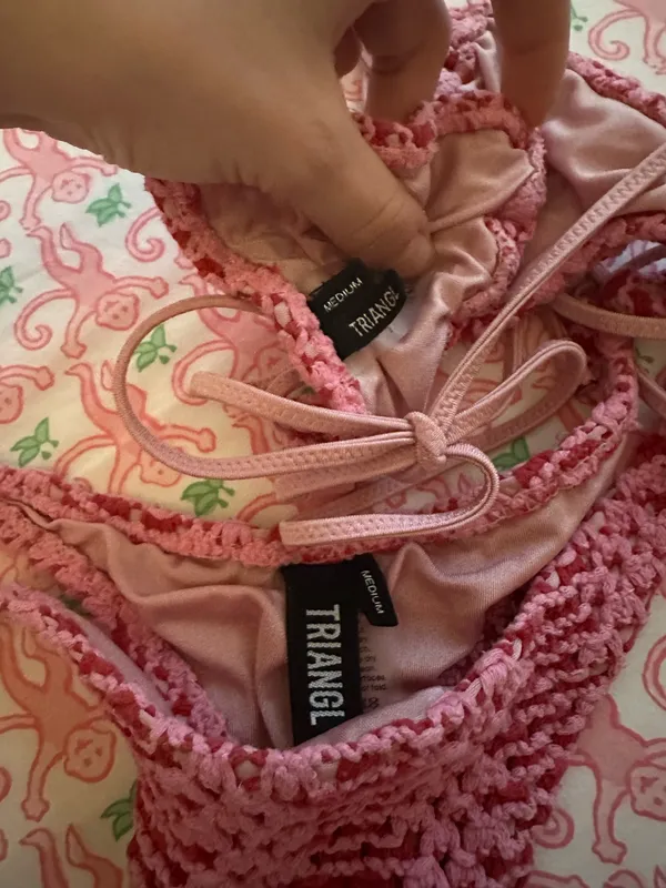 Triangl Bikini Pink Crochet - Image 2