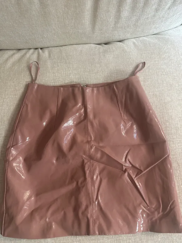 Miss Selfridge Pink Vinyl Mini Skirt - Image 2