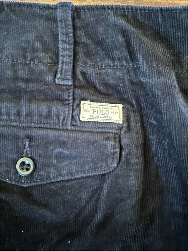 NWOT Polo Ralph Lauren Cotton Corduroy Wide-Leg Pant | Size: 10 | Black - Image 7