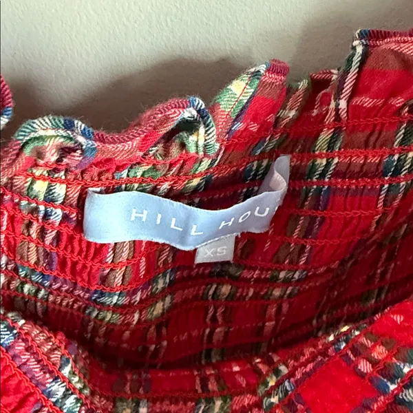 Hill House Red Tartan Nesli Nap Dress XS - Image 7