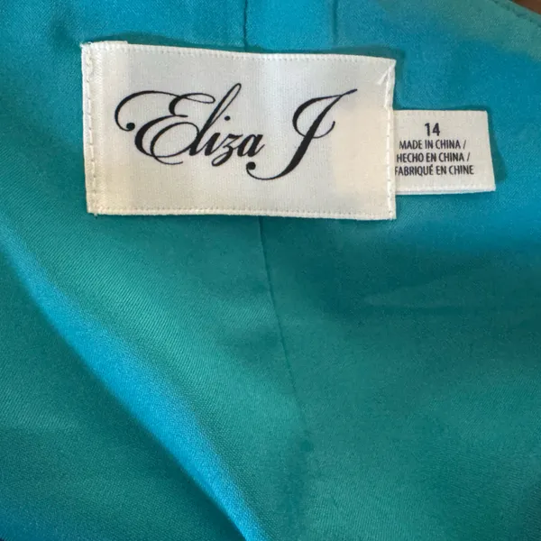 NEW Eliza J Asymmetrical One-Shoulder Dress Women's‎ Turquoise Sleeveless 14 - Image 7