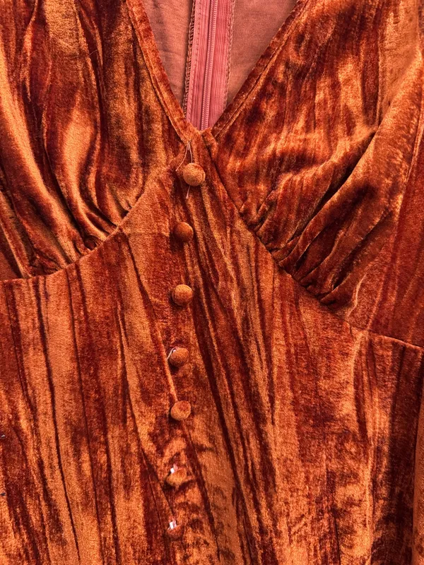 SheIn Velvet dress with button down front - Image 2