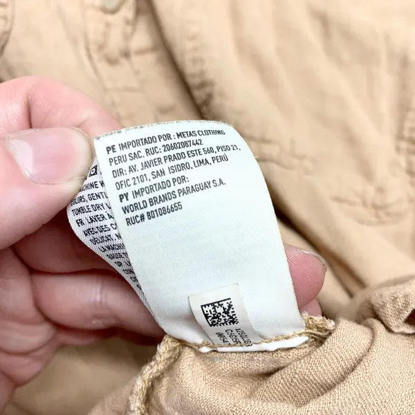 American Eagle Oversized Button Down Women Size XXL Tan‎ Linen Blend Boho Shirt - Image 6