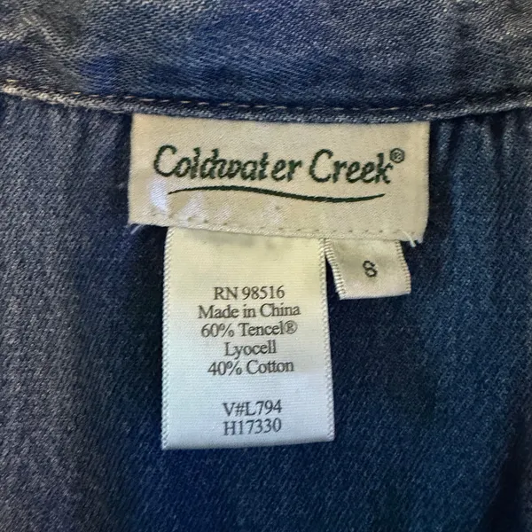 Coldwater Creek Tencel Blend Denim Trucker Vest Blue Sleeveless Women Size S - Image 4