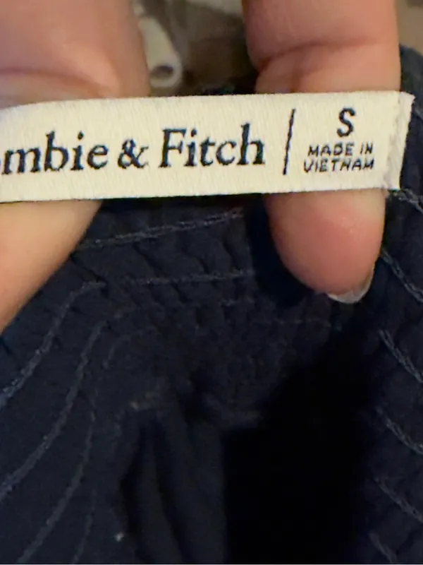 Y2K Abercrombie & Fitch Navy‎ and White Plaid Tie-Strap Dress Size Small - Image 4
