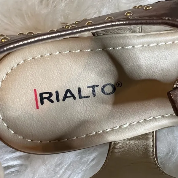 Rialto Gemma Low Wedge Slingback Sandals Bronze Gold Balls NO SIZE Approx 7-7.5 - Image 13