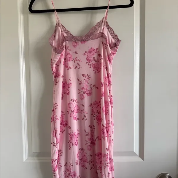 wild fable Pink Floral Lace-Trim Slip Chemise - Image 4