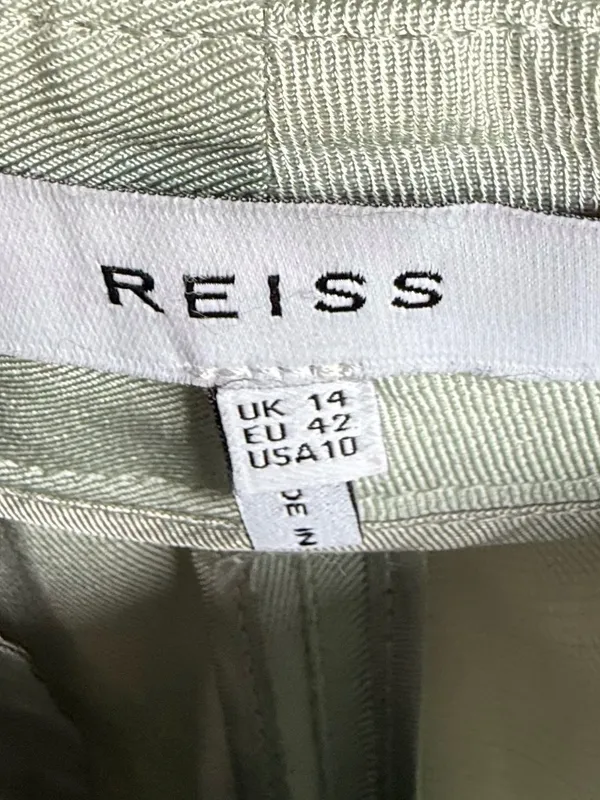 REISS Mylie Tapered Trousers Pants 10 Mint Green‎ High Rise Belted Sz 10 - Image 7