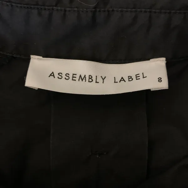 ASSEMBLY LABEL Black Cotton Shirt Dress Minimalist Button‎ Front Long Sleeve 8 - Image 4