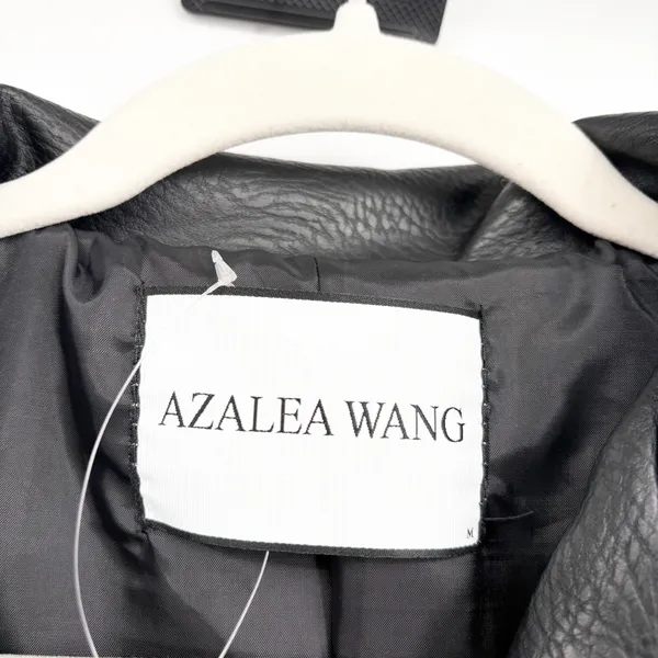 Azalea Wang Womens Studded Limited Edition Moto Biker Faux Leather Jacket Size M - Image 4