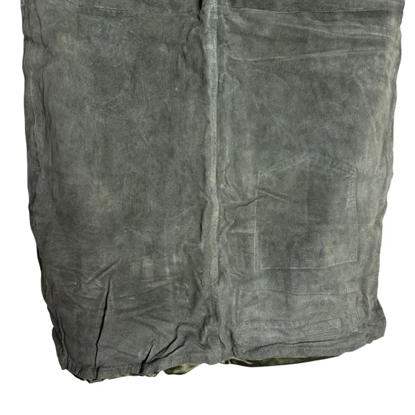 BlankNYC Hunter Green Retro Suede Leather Front Slit Pencil Midi Skirt Size 29 - Image 13