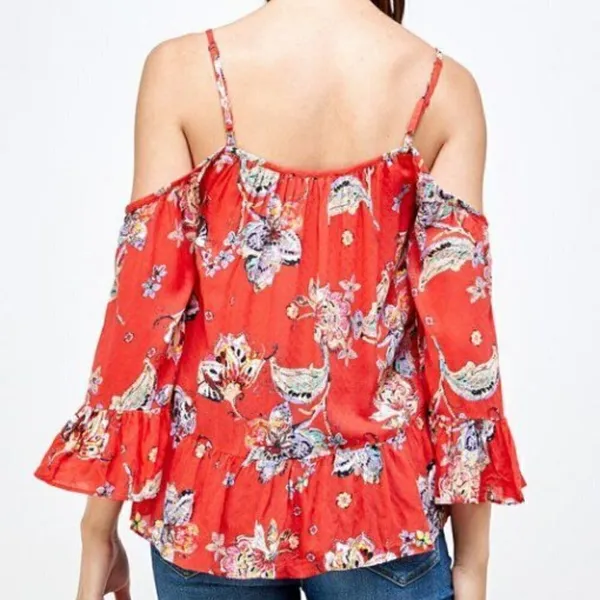 Lulu's‎ Cold Shoulder Floral Top - Image 2