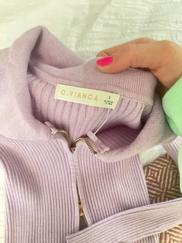 O. Vianca Knit Zipper Top - Image 3