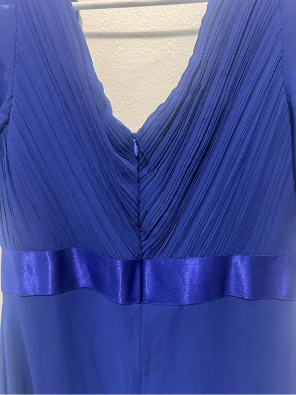 Ever Pretty Navy V-Neck Chiffon Maxi Dress with Flutter Sleeves - Image 10
