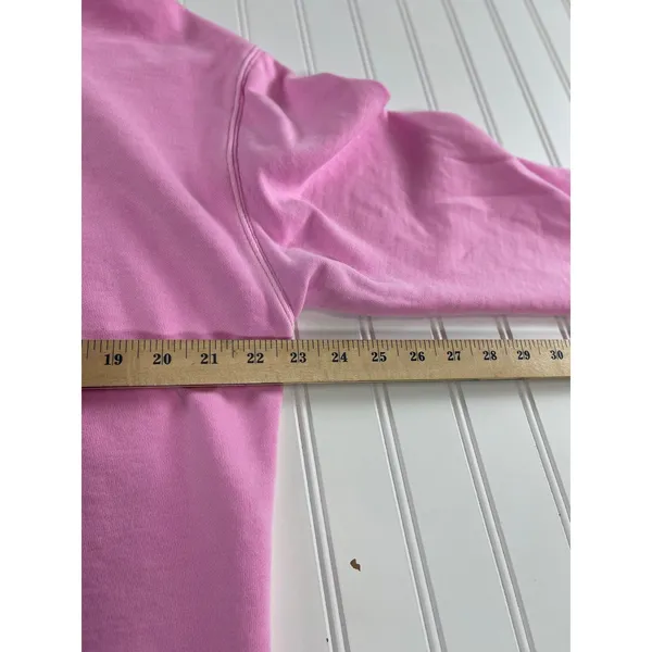 Kut from the Kloth Aliena Hoodie Neon Pink Distressed Cotton Pullover Large - Image 10